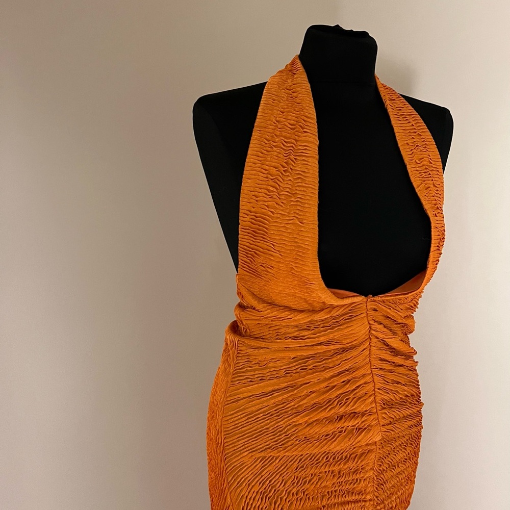 PrettyLittleThing Vibrant Orange Backless Dress
